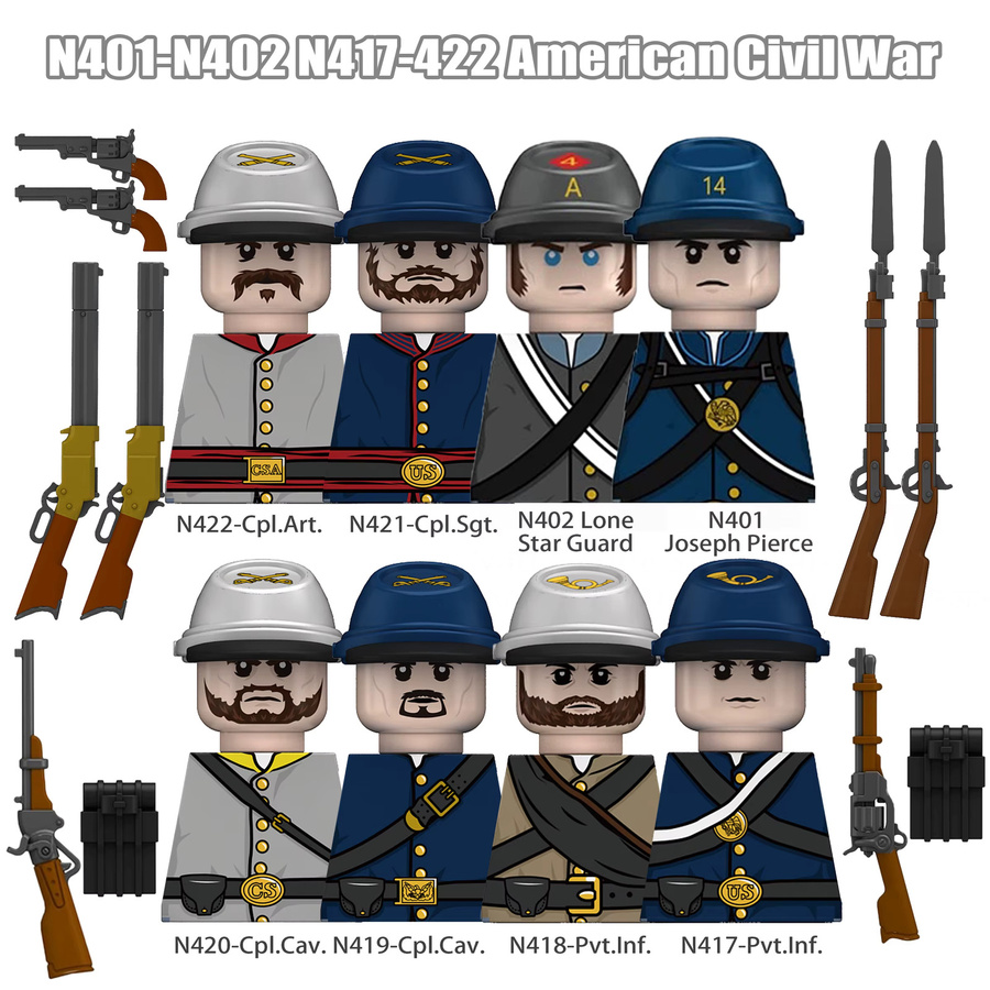 BRICKPANDA MOC Amerikanischer Bürgerkrieg US-Soldaten Figuren, Militär - Bild 2