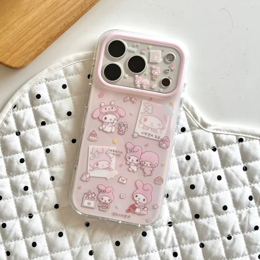 Sanrio Erdbeer-Melodie Polaroid Handyhülle für iPhone 17 Pro 16 Pro Max 15 Stoßfeste Schutzhülle in Pink - Bild 2