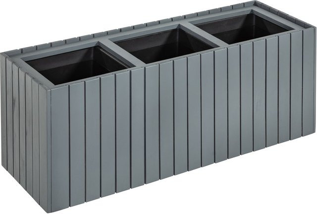 Pflanzkübel aus Akazienholz von Prestige Home Living in Anthrazit, B/T/H: 84 x 30 x 35 cm - Bild 1