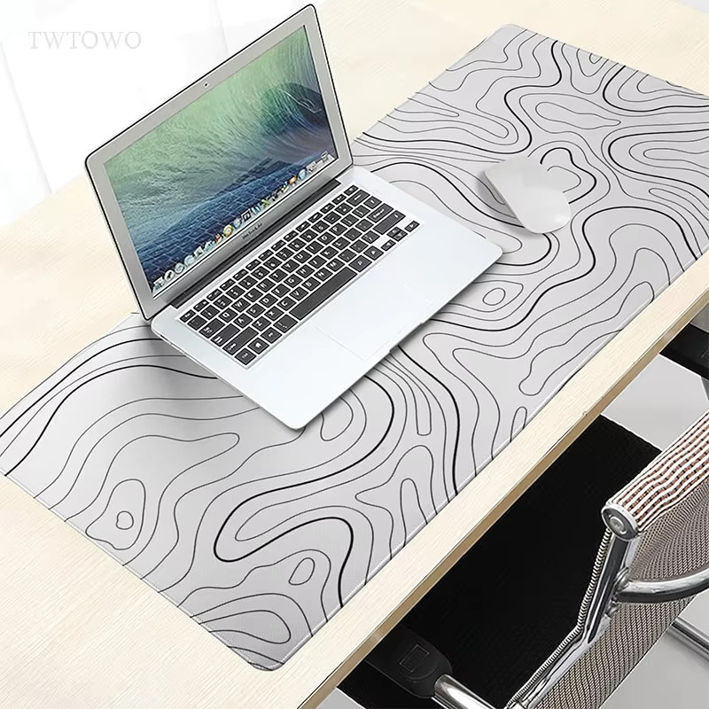 TWTOWO Gamer Mauspad White Contour Lines XL aus Naturkautschuk - Bild 4