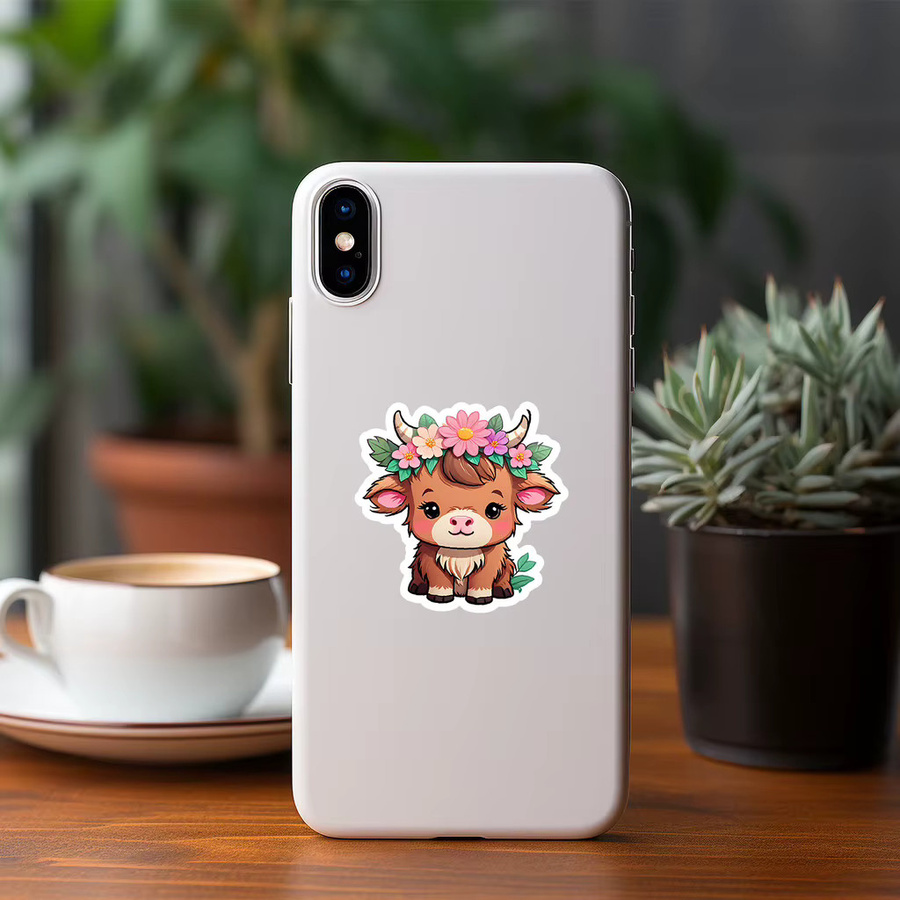50er Set Dopamin-Kuh-Aufkleber von YourLife Store, BPA-freie Sticker in Mehrfarbig für Laptop und Personalisierung - Bild 4