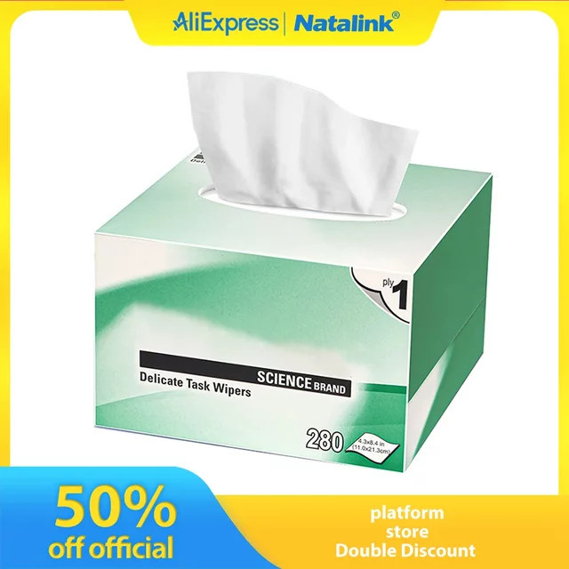 Natalink Optic Fiber Cleaning Paper KIMTECH Staubfreie Reinigungstücher für Glasfaserreinigung in der Box, Weiß - Bild 1