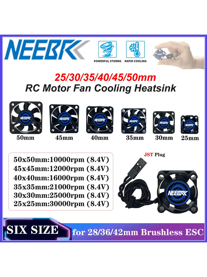 NEEBRC RC Motor Lüfter, High Wind Rapid Kühlkörper, 10000-30000RPM, 5V-12V, JST Stecker - Bild 6