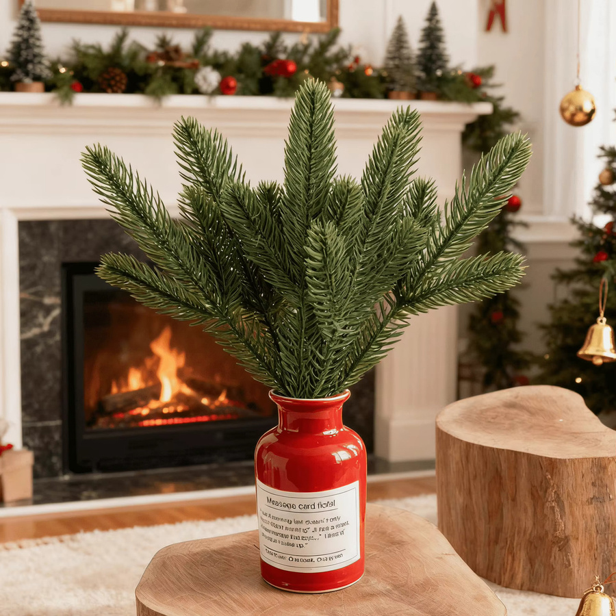ZQCY Künstliche Kiefernnadeln in Grün für Dekoration von Garten, Hochzeit und Weihnachten, 30 Stück - Bild 3