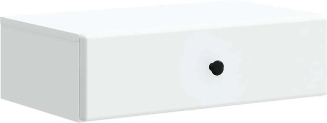 vidaXL Wandmontierter Beistelltisch in Weiß, Modernes Design für Wohnzimmer, Schlafzimmer oder Homeoffice, B/T/H: 59 x 34,5 x 17 cm - Bild 1