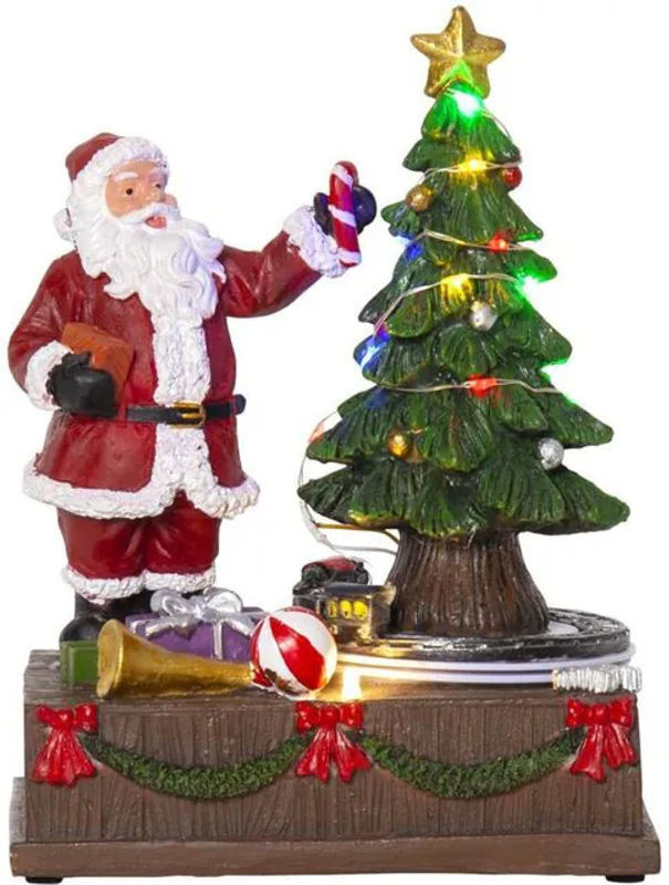 Star Trading Weihnachtsszenerie kidsville mit rotierendem Weihnachtsmann und Weihnachtsbaum, RGB-Beleuchtung, mehrfarbig, Höhe: 18,5 cm - Bild 1