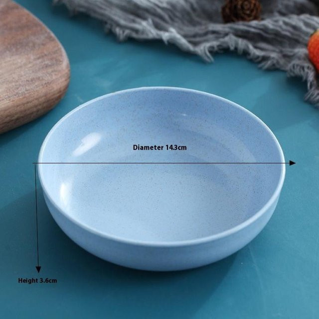 Gracy Set aus 5 nordischen Weizenstrohplatten als Obstteller und Gemüseteller in Blau - Bild 1