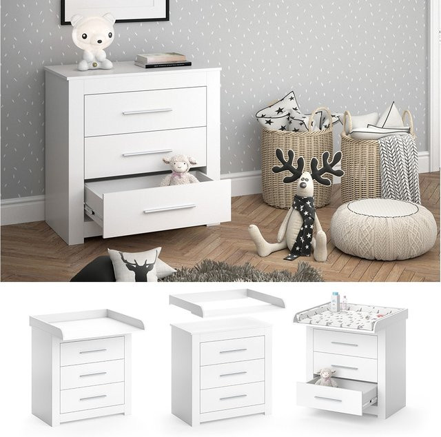 Vicco Wickelkommode MIRO mit Aufsatz und abnehmbarer Wickelauflage, Weiß - Bild 1