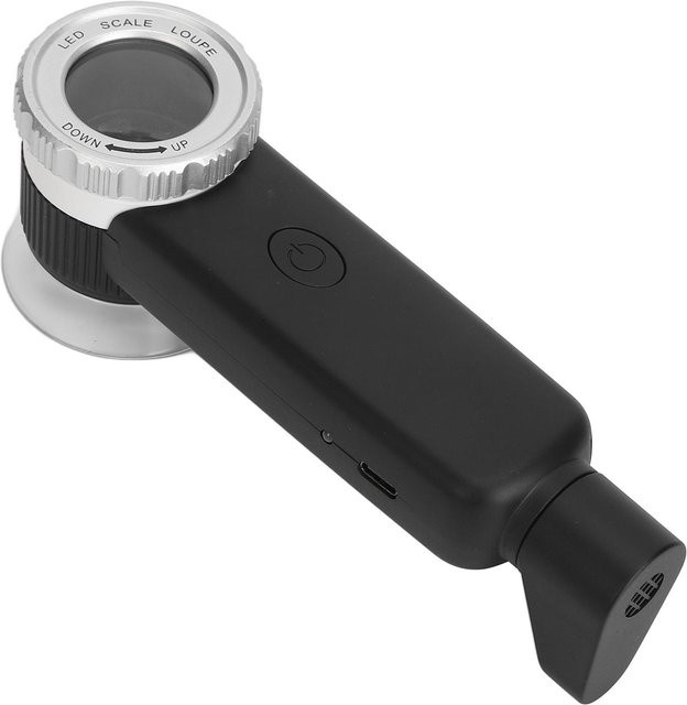 Lupe 30x, 3 Farblicht, USB wiederaufladbar, Weiß, Lila, Gelb, Schwarz - Bild 1