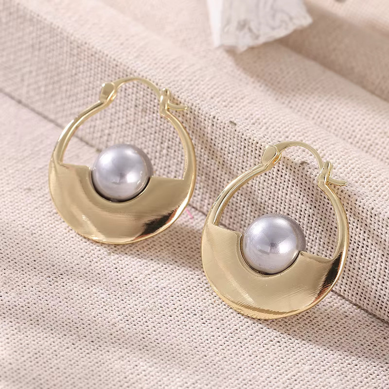 YoYo Creolen Gold, Perle, Damen - Bild 1