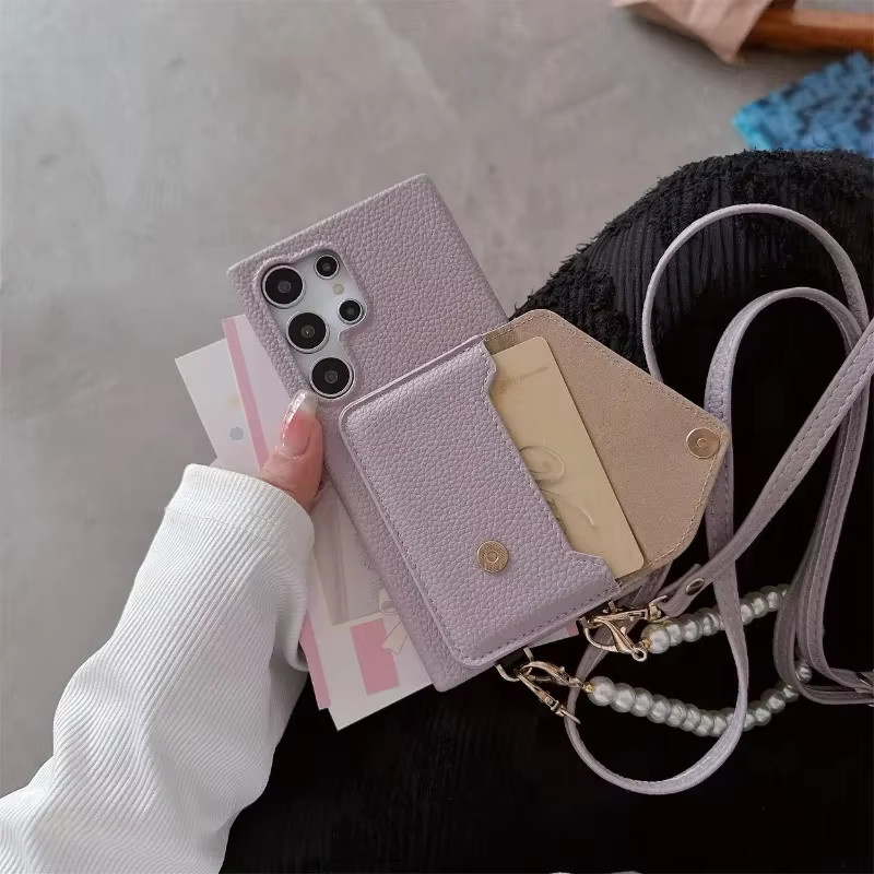 Umhängetasche Handyhülle Wallet Cover für Samsung Galaxy S25 S24 S23 FE S22 Ultra Plus A56 A36 A26 A16 A05 A05S A15 A25 A35 A55 A54 in Schwarz - Bild 2