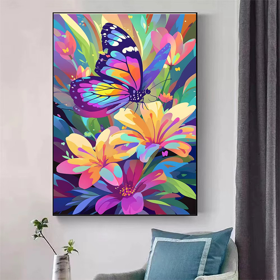 QIZITENG Diamond Painting Set Blumen-Mosaik DIY Stickerei-Set in Multicolour, B/H: 20 x 20 cm - Bild 2