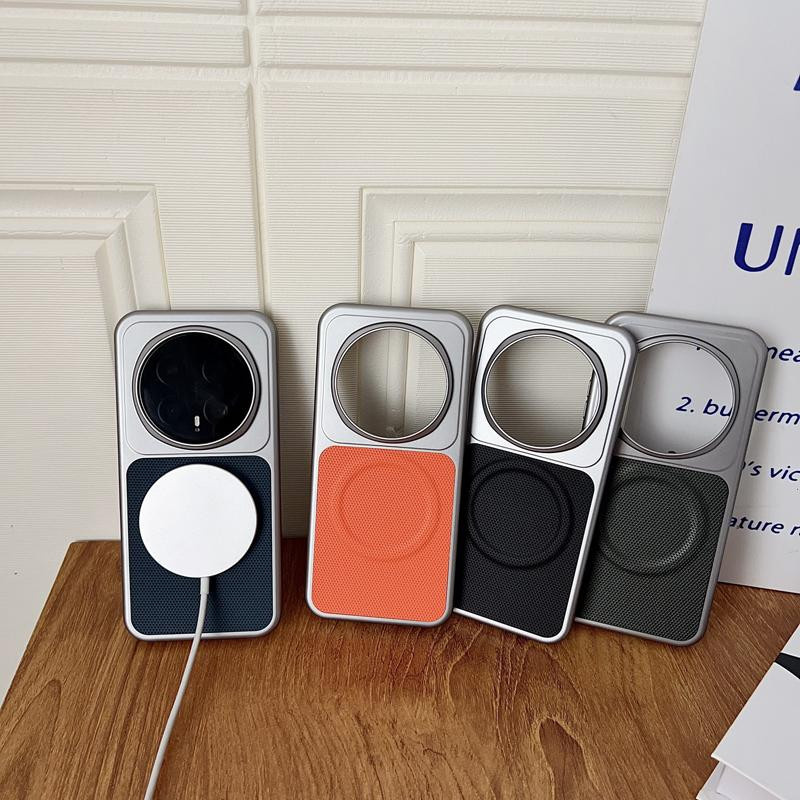 Magnetische Schutzhülle für Honor Magic 8 Pro aus PU-Leder mit Dreiecksmuster und hartem PC-Gehäuse - Bild 1