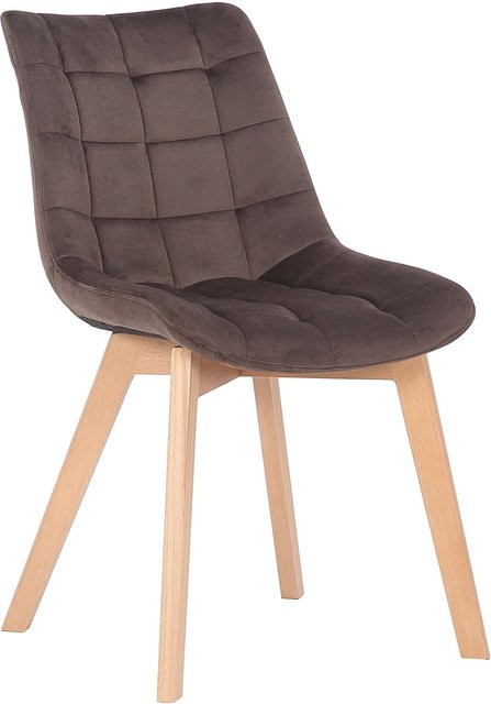 TPFLiving Esszimmerstuhl Passat aus Samt in Braun mit Buchenholzgestell Natura, H: 110 cm, B: 46 cm, T: 61 cm - Bild 1