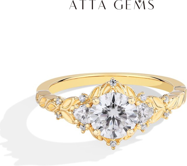 ATTAGEMS Moissanit-Ring, 925 Silber, Diamant, Damen - Bild 1
