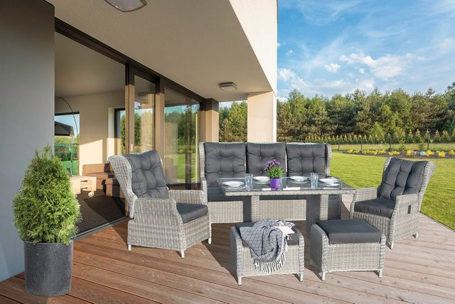 bellavista Luxus Dining-Lounge Canelli 18-teiliges Set in Grau mit Polyrattan, Aluminium und Auflagen - Bild 1