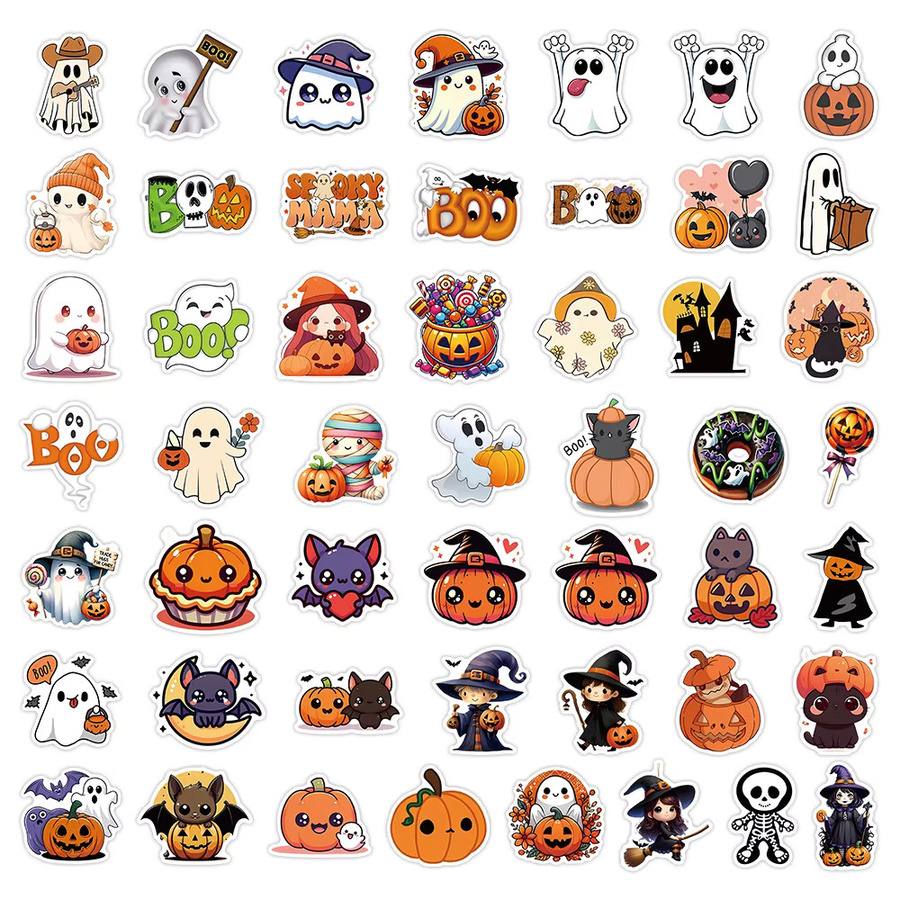 50-teiliges Set klassische Halloween-Aufkleber von RecordingYourLife Store in Multicolour für Notizbücher, Handyhüllen und Tagebücher - Bild 3