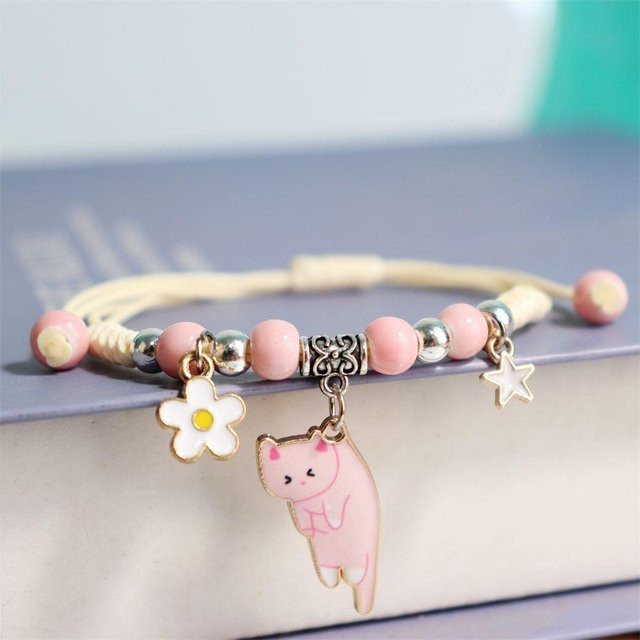 Beiheli Electronic Charm-Armband, Cartoon-Katze, Messing, gray, Unisex - Bild 1
