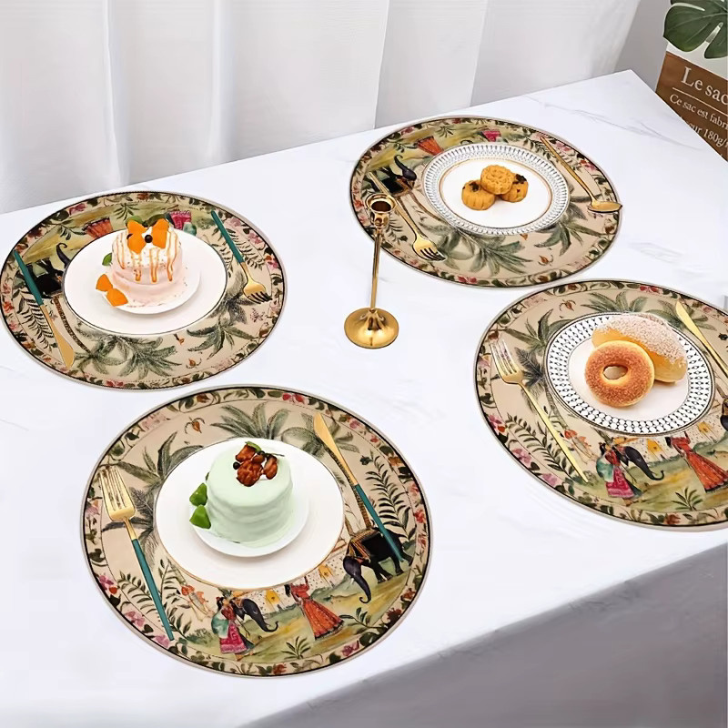VIKAMA 4-teiliges Tischset-Set im exotischen Design für Tischdekoration und Partys - Bild 2