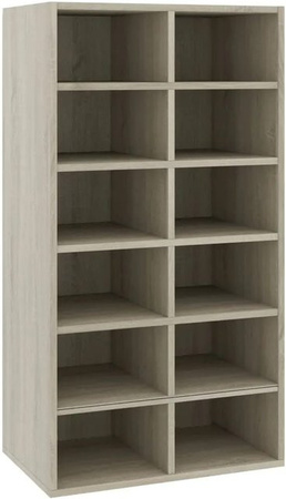 vidaXL Schuhregal Sonoma-Eiche aus Holzwerkstoff, B/T/H: 54 x 34 x 100,5 cm