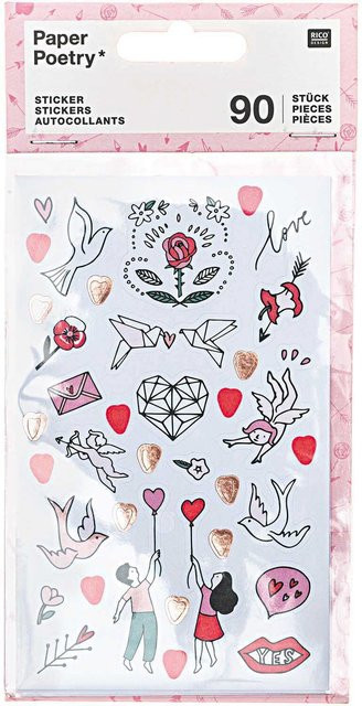 Rico Design Paper Poetry Sticker It must be love 4 Blatt - Bild 1