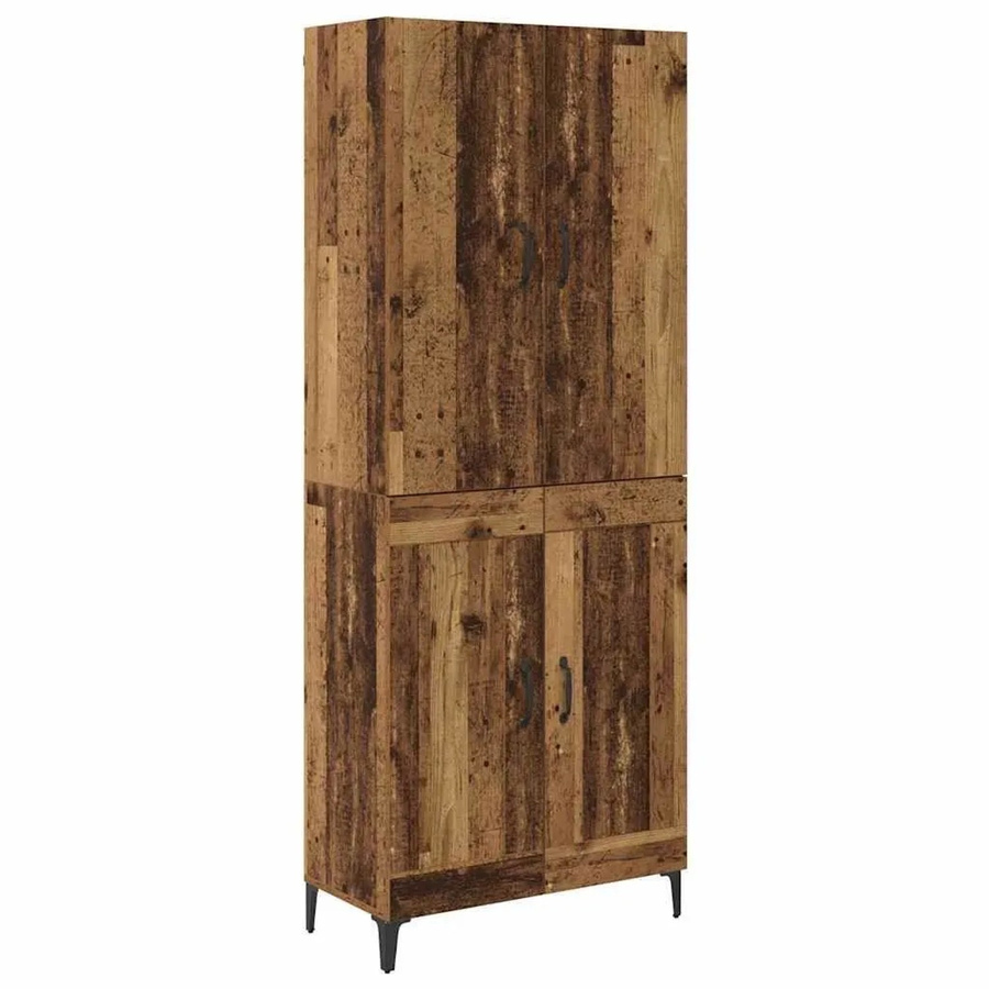 vidaXL Highboard Altholz in Braun mit Schranktüren aus Holzwerkstoff, B/T/H: 69,5 x 34 x 180 cm - Bild 2