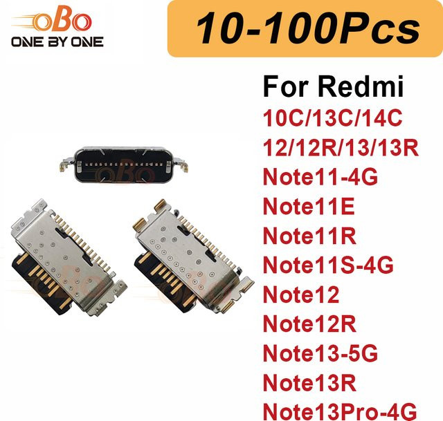 Xiaomi USB-C Ladeport Dock Stecker in Silber für Redmi 10C 13C 14C Note 11 12 13 11S 12R 13R 4G 5G zur Reparatur - Bild 1