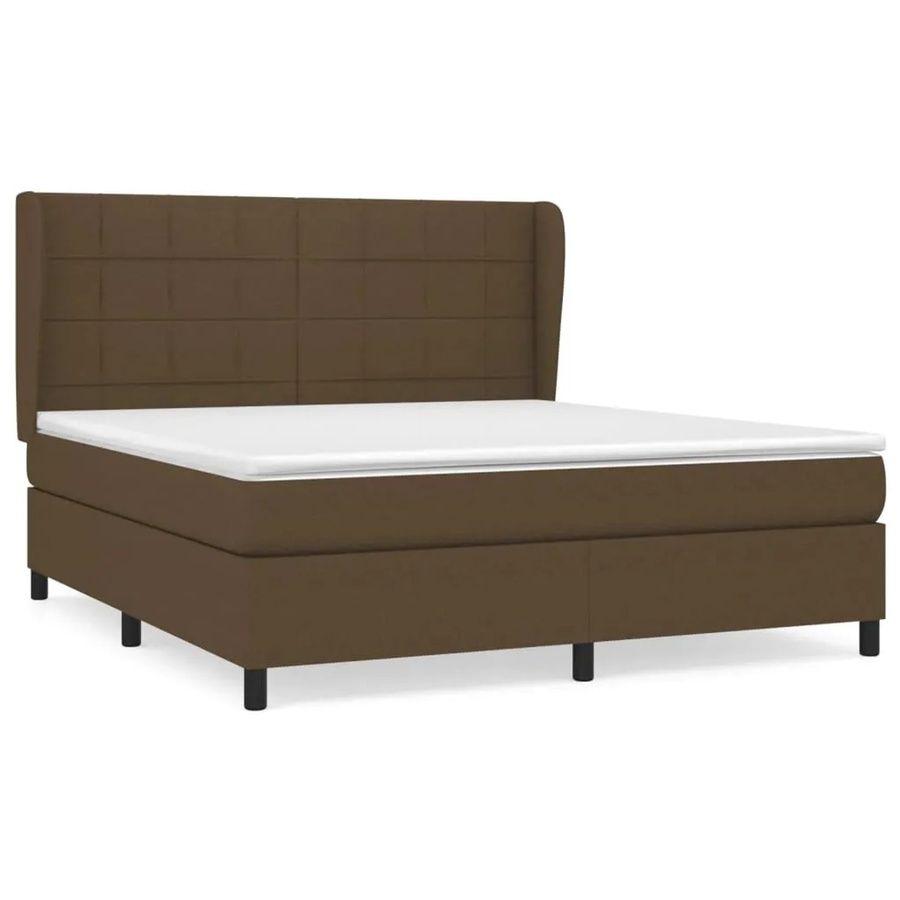 vidaXL Boxspringbett mit Matratze Dunkelbraun Hybrid-Design mit Taschenfederkern B/T: 160 x 200 cm - Bild 2