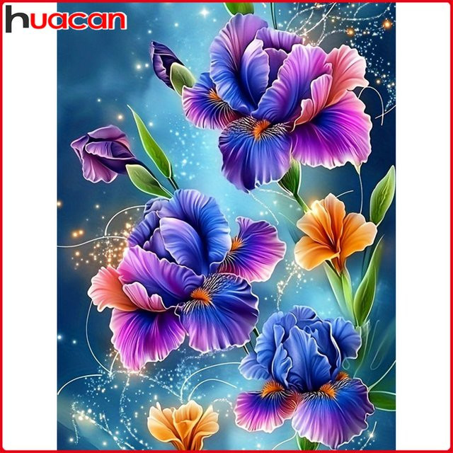 Huacan Diamond Painting Set mit floralem Motiv in Multicolour, Rundsteine, Breite: 20 cm, Höhe: 30 cm - Bild 1