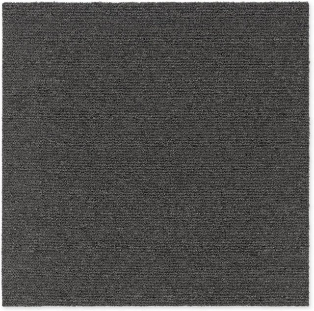 Karat Teppichfliesen Moskau Dunkelgrau, Selbstliegend, Rutschhemmend, Loop-Pile, 50 x 50 cm - Bild 1