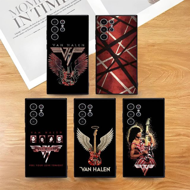 E-Eddie Van H-Halen Sänger Handyhülle für Samsung Galaxy S25 S24 S23 S22 S21 S20 Plus 5G Frosted Non-Slip Full Soft Cover in Schwarz - Bild 1