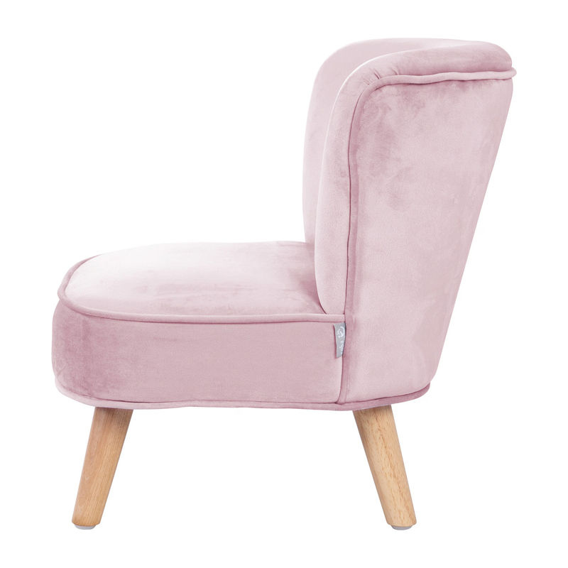 Roba Kindersessel aus Samtstoff in Pink im Retro-Look mit Holzbeinen B/T/H: 48 x 40 x 44 cm - Bild 6