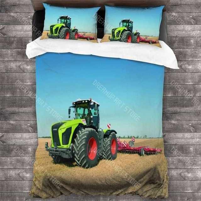 JMG Household Supplies Bettwäsche-Set mit 3D-Traktor-Motiv in Blau, Single-Größe, B/H: 90 x 200 cm - Bild 1