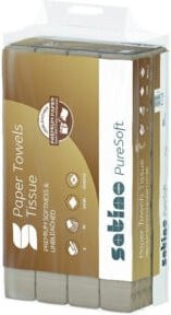 Satino PureSoft Falthandtücher 2-lagig W-Falz, Beige, B: 20,6 cm, L: 32 cm - Bild 1