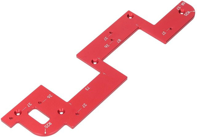Koogeelife Schrank-Schlitzschablone U-förmige Nut-Positionierungsschablone für griffloses Schrank- und Kleiderschrank-Design aus Aluminiumlegierung, Rot - Bild 1