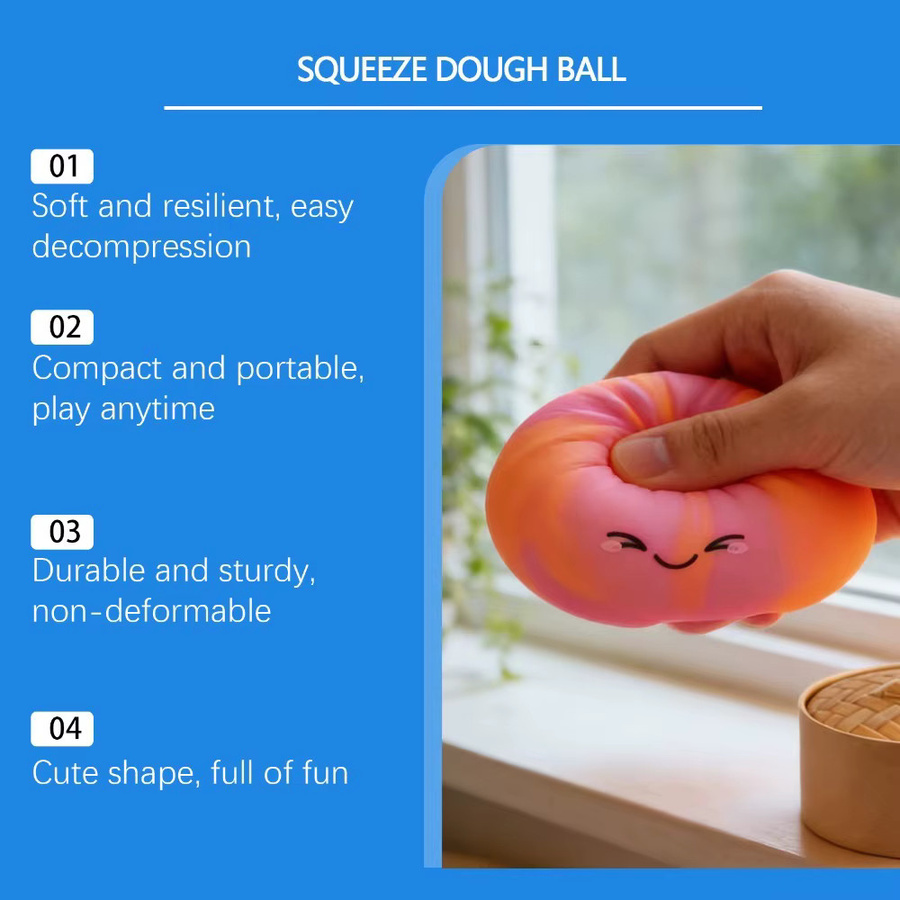 CHUTAI Dumpling Bao Bun Squishy Spielzeug, Weiches TPR Fidget-Set - Bild 2
