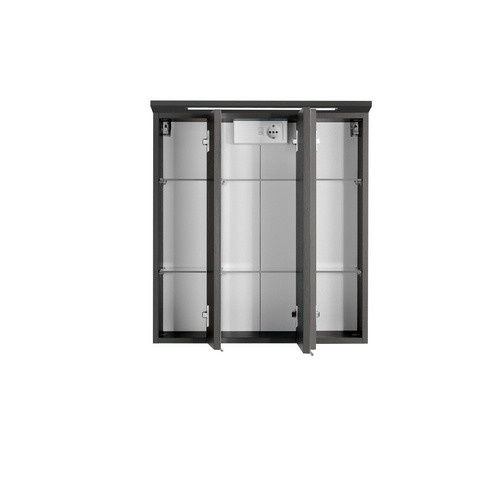 HELD MÖBEL 3D-Spiegelschrank Bologna mit LED-Beleuchtung in Grau, B/H/T: 60 x 66 x 20 cm - Bild 3