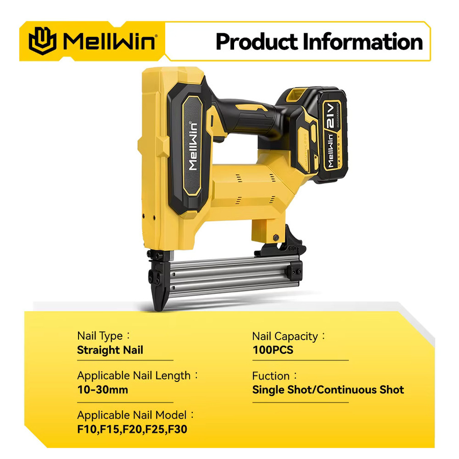 MELLWIN Drahtlose elektrische Nagelpistole F30 mit 2 Modi für Makita 18V Akku zur Holzbearbeitung und zum Framing - Bild 6