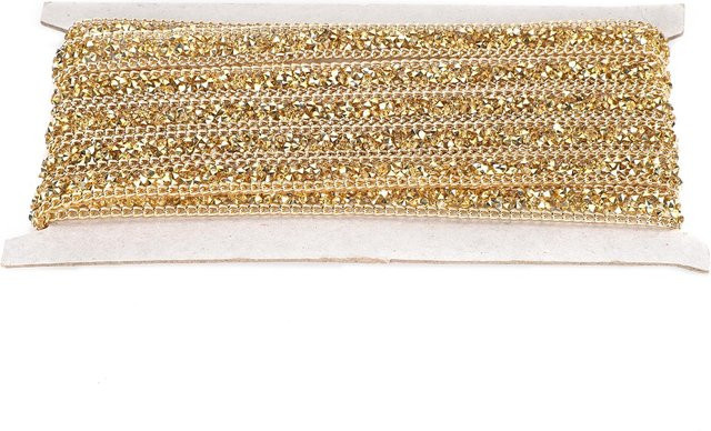 GoolRC Strassband Kristall Netz Rolle für Basteldekorationen in Golden Beige, Breite: 1,5 cm - Bild 1