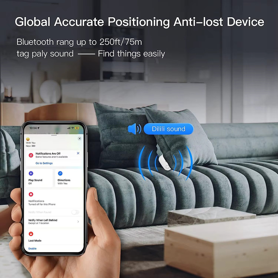 RSH Bluetooth GPS-Tracker IP54 in Weiß für Apple Find My als AirTag-Ersatz zur Ortung von Schlüsseln, Geldbörsen, Fahrrädern und Haustieren - Bild 3