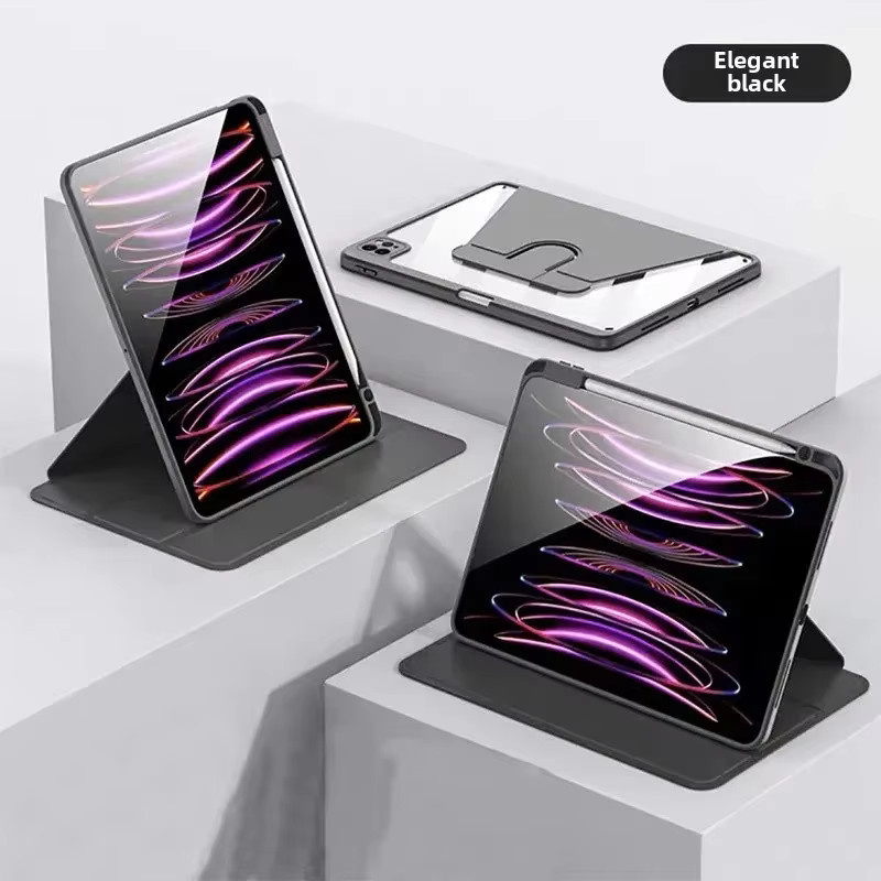 Apple Tablet-Abdeckung mit 360 Grad Rotation und Anti-Bend-Schutz für iPad Pro, Air und Mini in Schwarz und Grün - Bild 2