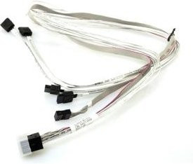 Supermicro CBL-SAST-0556 Mini-SAS auf 4 SATA Kabel in Schwarz und Weiß - Bild 1