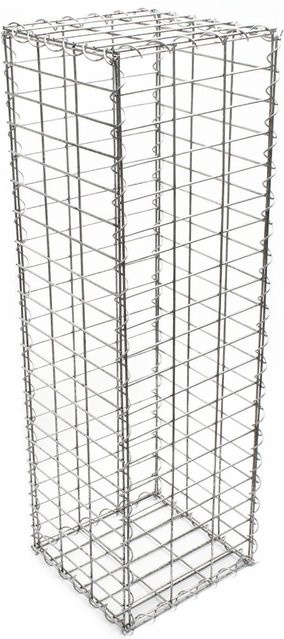 Wiltec Gabionenwand aus Drahtgitter in Silber, B/T/H: 100 x 30 x 30 cm - Bild 1