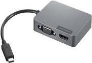 Lenovo Travel Hub Gen2 Dockingstation in Grau mit USB-C, HDMI, VGA und 1GbE Ethernet für 4K UHD - Bild 1