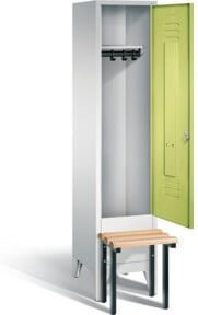C+P Garderobenschrank Classic mit Front in Viridingrün, Korpus in Lichtgrau und Gestell in Schwarzgrau, H x B x T: 185 x 42 x 50 cm - Bild 1