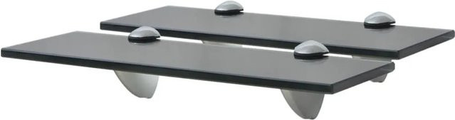 vidaXL Schweberegale aus gehärtetem Sicherheitsglas, 2er Set, Schwarz, B: 30 cm, T: 10 cm, H: 0,8 cm - Bild 1