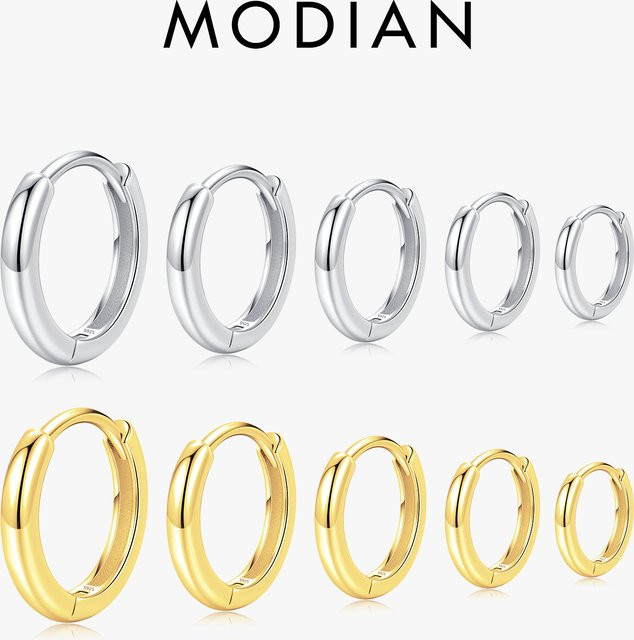 MODIAN Creolen 925 Sterling Silber, Goldfarben, Damen - Bild 1