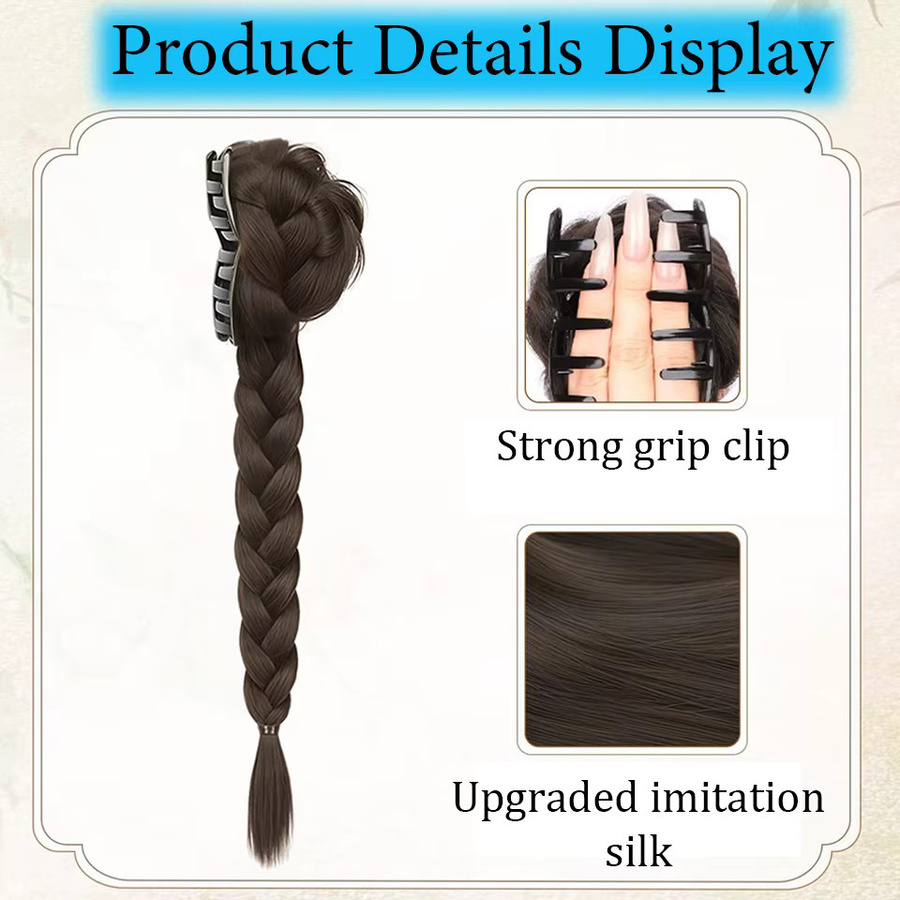 allaosify Synthetische Perücke, Haarknoten mit Krallenclip, Damen - Bild 2