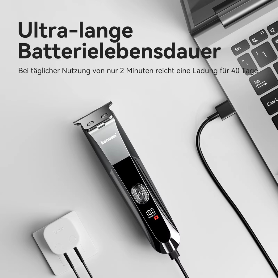 Kensen Elektrorasierer Herren, Haarschneidemaschine für Haare und Körper, Schwarz - Bild 5