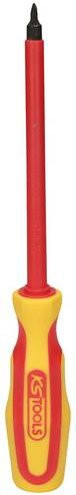 KS Tools ERGOTORQUE VDE Kreuzschlitz-Schraubendreher PZ1 in Rot aus Stahl, Länge: 265 mm - Bild 1